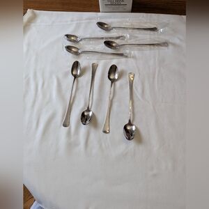 Set of 8 Stainless Steel Tall Drink Spoons. Or Ice Cream Sundae Spoons. New.